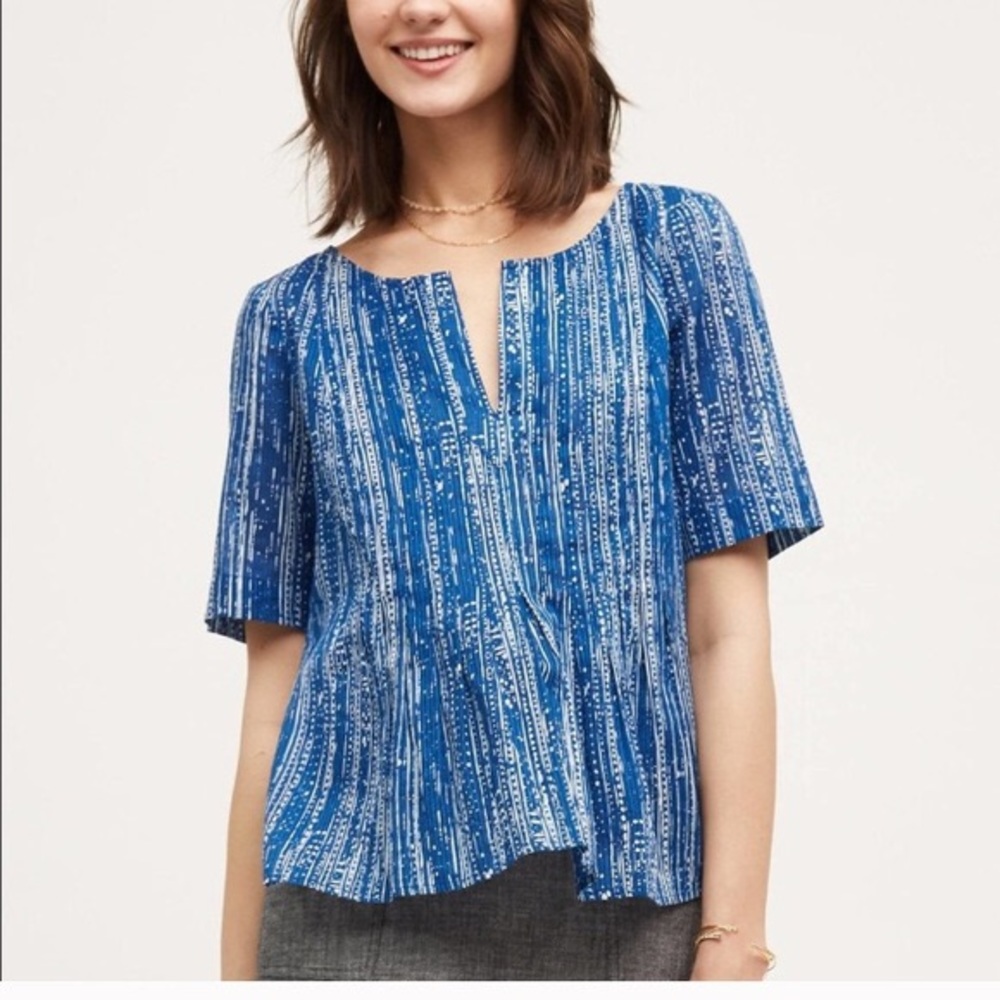 Maeve Blue & White Orchard Island Blouse